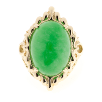 Filigree Jade 13.0CTW 14KYG Ring