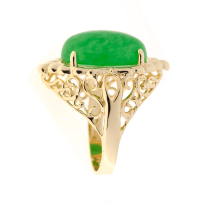 Filigree Jade 13.0CTW 14KYG Ring