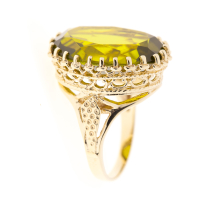 Royal Filigree Peridot 17.50CTW Ring 14KYG