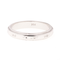 Engraved Grooved Edge 14K Band