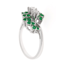 Emerald Diamond Cluster Ring 0.70CTW Em. 0.45CTW Diam. 14KWG