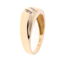 Men's Baguette Diamond 10K Yellow Gold Band