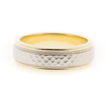 14K Hammer Two Tone Band