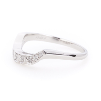 Art Deco 1930's Contoured Diamond Wedding Band