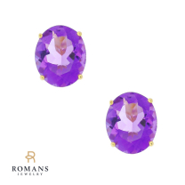 Amethyst 14K Yellow Gold Earrings 8CTW