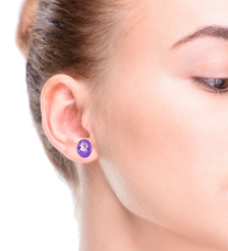 Amethyst 14K Yellow Gold Earrings 8CTW