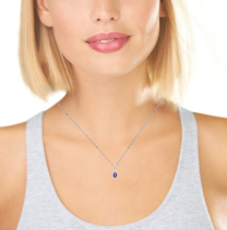 Amethyst Diamond Halo Pendant 14K White Gold