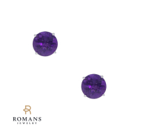 Amethyst Studs 14K White Gold 1.69CTW