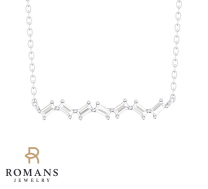 Baguette Bar Necklace 14K White Gold