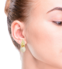 Pearl Diamond .50ctw 18K Yellow Gold Dangle Earrings