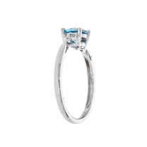 Blue Zircon Diamond 14K White Gold Ring (1.31 ct. tw.)