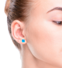 Blue Topaz 14K White Gold 2.39ctw Cushion Cut Earrings