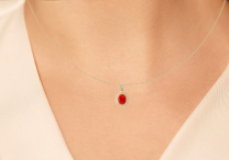 Carnelian Pendant 14K Yellow Gold