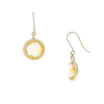 Citrine Briolette Dangle Earrings 14K Yellow Gold