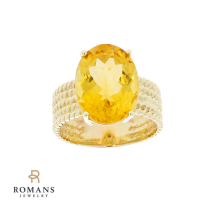 Citrine Ring 14K Yellow Gold 8CTW