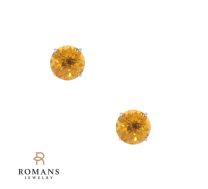 Citrine Stud Earrings 14KWG 1.41CTW