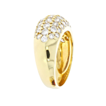 Diamond Dome Cluster 18K Yellow Gold Band 2 CT