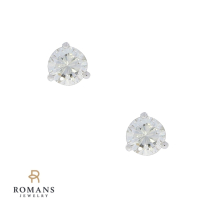 Diamond Stud Earrings 14K White Gold 0.52CTW