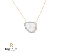 Salt Pepper Diamond Halo Necklace 18K Dia .08CTW S&P 0.80CTW