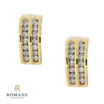Diamond Channel Hoops 14K Yellow Gold 0.50 CTW