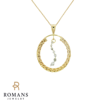 Diamond Circle Journey Pendant 14K Yellow Gold