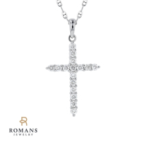 Diamond Cross Pendant 14K White Gold 0.23CTW 