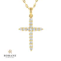 Diamond Cross Pendant 14K Yellow Gold 0.23CTW