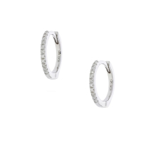 Diamond Huggie Hoops 14K White Gold .08ctw SI GHI