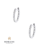 Diamond Huggie Hoops 14K White Gold 0.18CTW