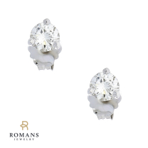 Round Brilliant Cut Diamond Martini Set Stud Earrings 14K White Gold 0.30CTW