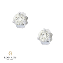 Diamond Stud Earrings 14K White Gold 0.36CTW