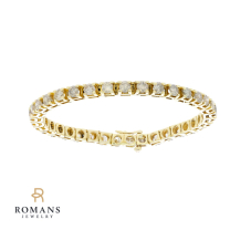 Champagne Diamond Tennis Bracelet 14K Yellow Gold 7.70CTW