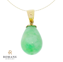 14K Yellow Gold Quartzite Drop Pendant 