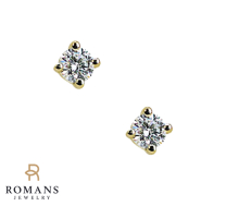 Diamond Stud Earrings 14K Yellow Gold 