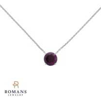 East African Rhodolite Garnet Necklace 14K White Gold 4.44CTW
