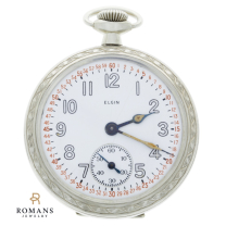 Elgin Military Pocket Watch Nickel Case 16 Size 7 Jewel