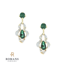 Emerald Drop Earrings 14KY 0.44CTW