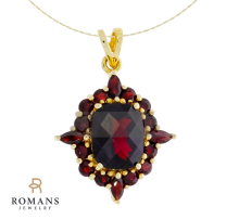 Garnet Pendant 10K Yellow Gold 3.88CTW