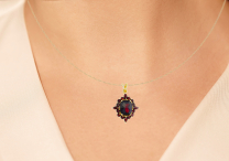 Garnet Pendant 10K Yellow Gold 3.88CTW