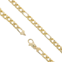 Flat Link Chain Bracelet 14K Yellow Gold 7