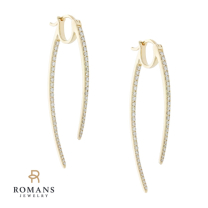 Diamond Semi Hoops 14K Yellow Gold 1.00 CTW