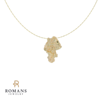Gold Nugget Pendant Necklace 14K Yellow Gold