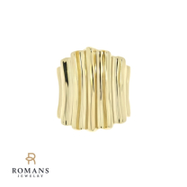 Wide Grooved Band 14K Yellow Gold