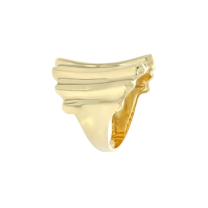 Wide Grooved Band 14K Yellow Gold