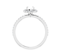 Diamond Halo Engagement Ring Semi-Set 14KW 0.25CTW 