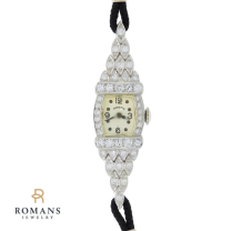 Vintage Hamilton Diamond Platinum Watch 1CTW