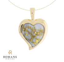 Heart 14K Yellow Gold Quartz Pendant