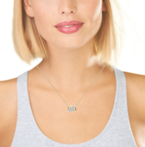 Infinity Diamond Omega 14K Two Tone Slider 