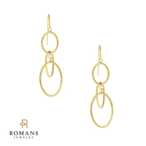 Intertwined Oval Dangles 14K Yellow Gold