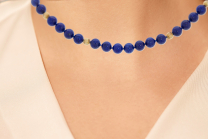 Lapis Lazuli & Gold Bead Necklace 14K Yellow Gold 27